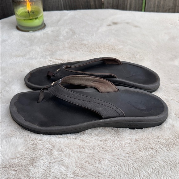 OluKai Shoes - OluKai Kulapa Kai Flip Flop Thong Sandal Shoes Brown Java Wood Womens Size 9